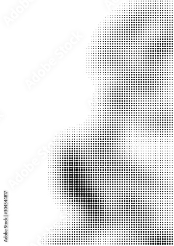 Fluid background, abstract halftone texture, tabloid screen pattern, black and white vector illustration.