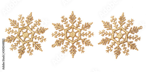 Golden snowflakes for christmas decoration