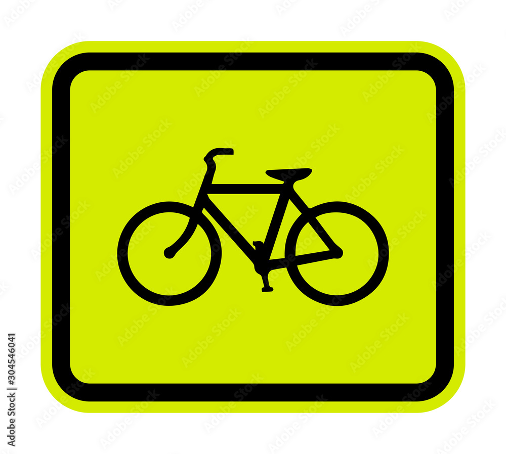 Bicycle Traffic Warning Sign isolated on white background.Vector illustration Bicycle Traffic Warning Sign isolated on white background.Vector illustration