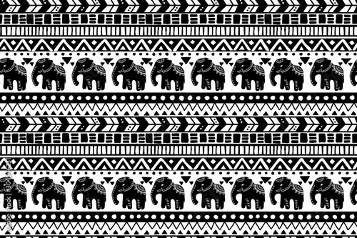 Vector ethnic pattern. Hand drawn background