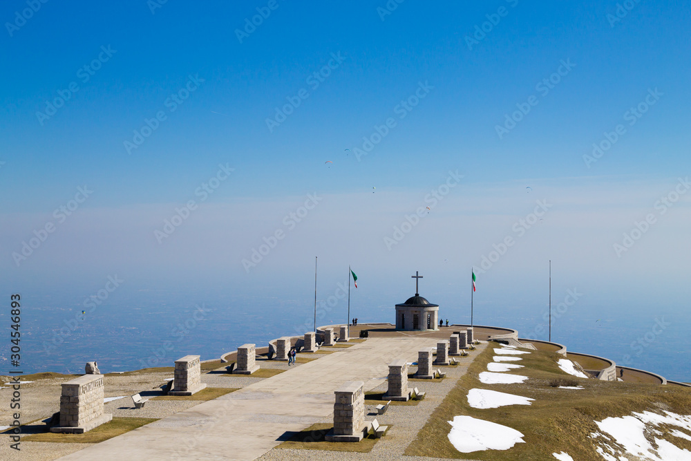 Italian alps landmark. First world war memorial