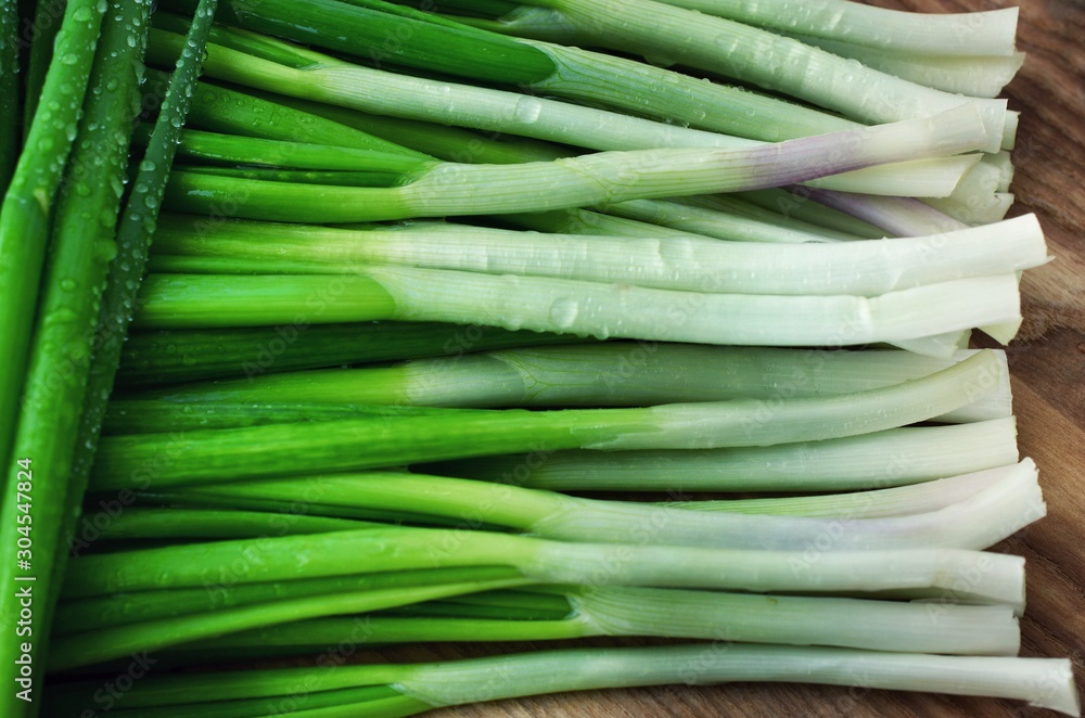 A bunch of fresh spring green onions A bunch of fresh spring green onions