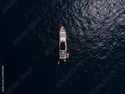 Fototapeta Naklejka Na Ścianę i Meble -  Yacht in sunny Monaco city Monte Carlo town Monte Carlo