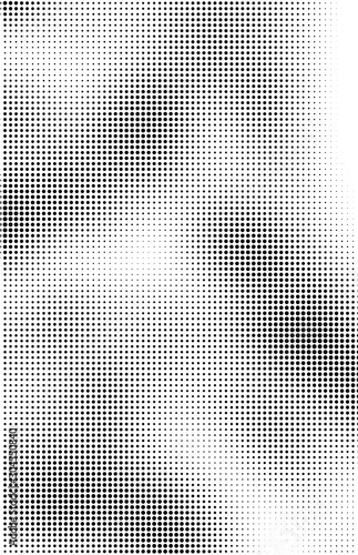 Fluid background, abstract halftone texture, tabloid screen pattern, black and white vector illustration.