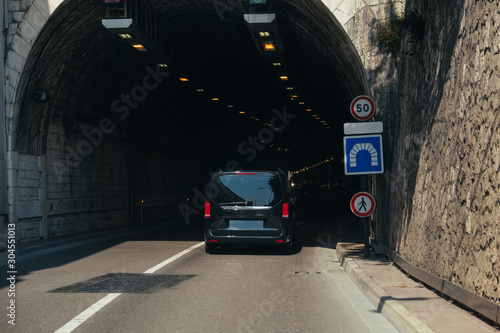 Tunnel and minivan Car ride in Monaco photo