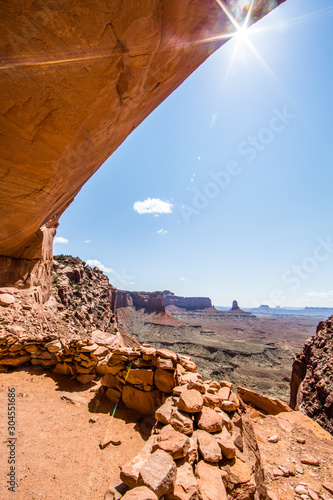 Ancient native american ruin inside a large alcove near Canyonlands National Park