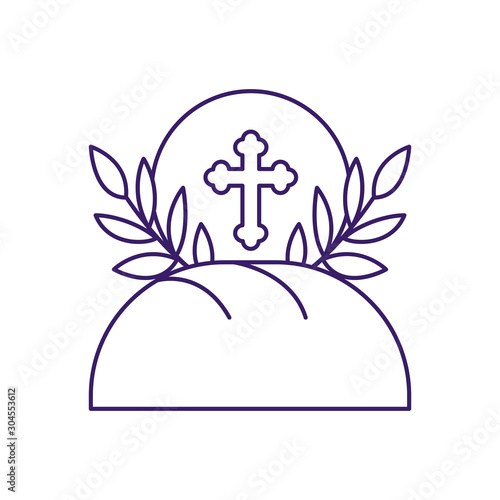 Communion wafer and bread line vector design