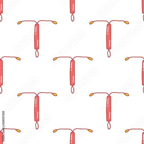 intrauterine device seamless pattern, vector illustration