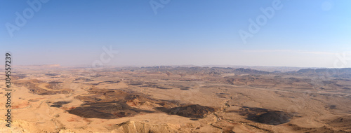 Mitzpe Ramon canyon in Israel landscape - aerial view
