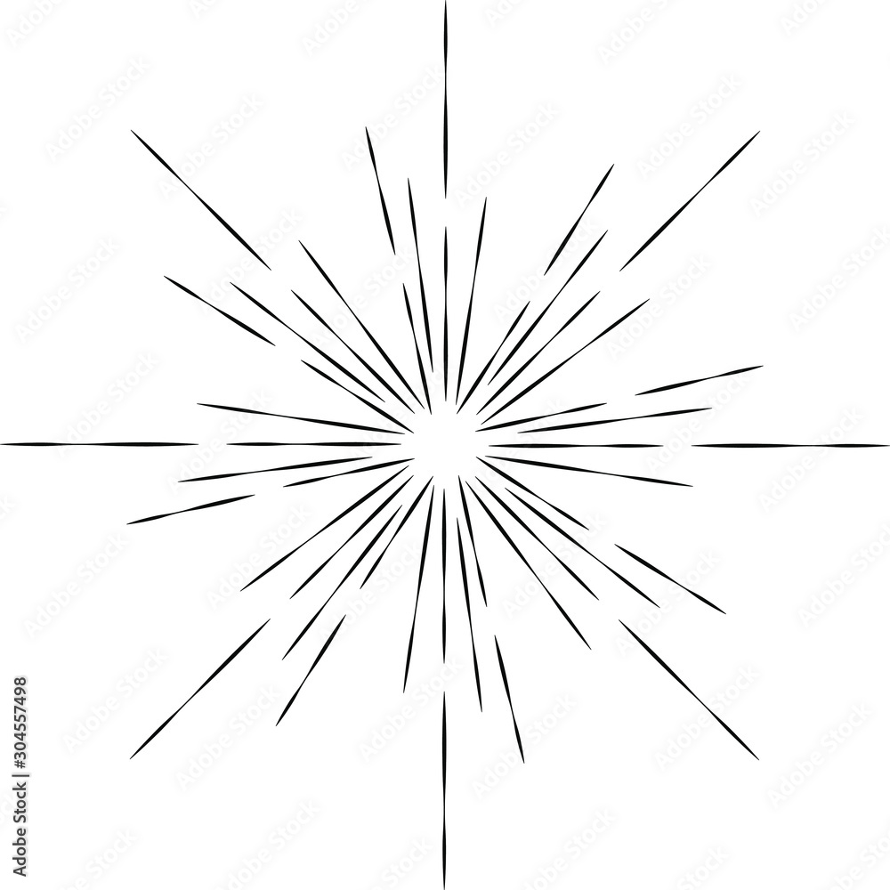 Fototapeta premium Abstract radial speed lines in circle form. Explosion shape. Sunburst. Design element for logo, prints, web, template, presentation and textile pattern