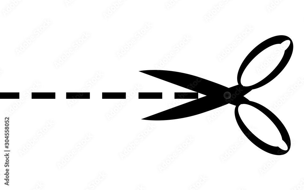 Fototapeta premium scissors and dotted lines on a white background