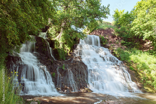 High mountain waterfall