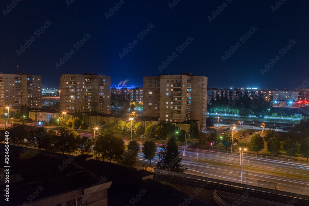 Night vew of Kaliningrad city in Russia.