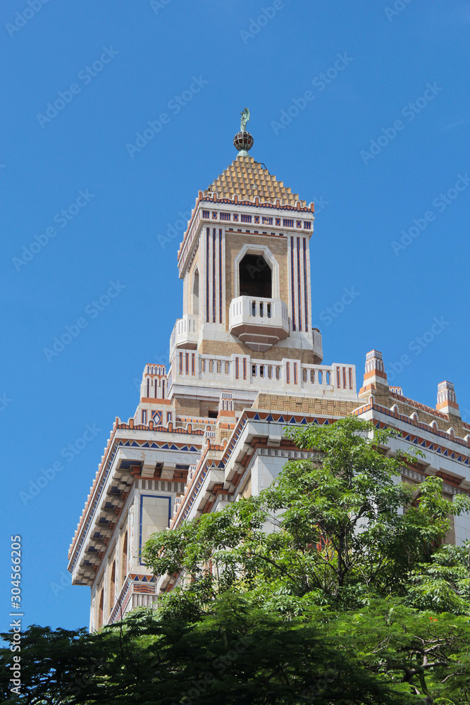 Historical Art Deco Bacardi Building in Havana, Cuba