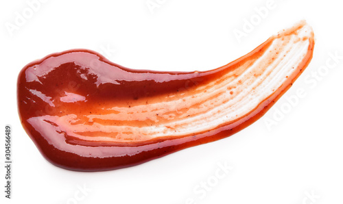 Konstfotografi Smear of tasty barbecue sauce on white background