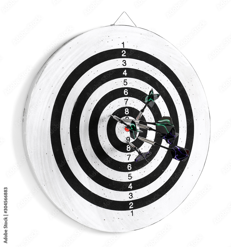 Dartboard for playing darts on white background Dartboard for playing darts on white background