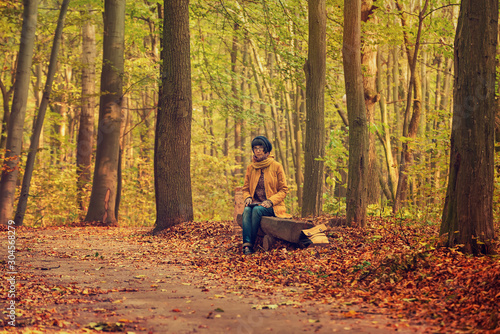 Hipster girl in a park