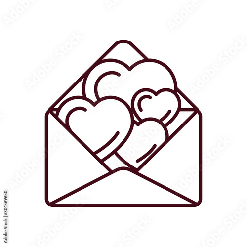Isolated love card line vector design