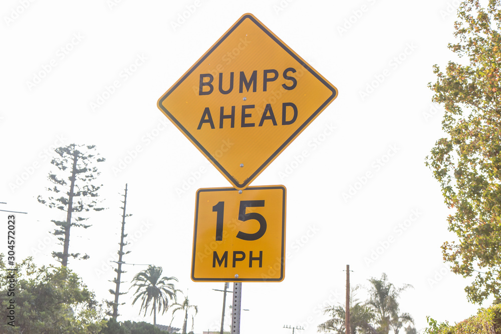 Bumps ahead sign