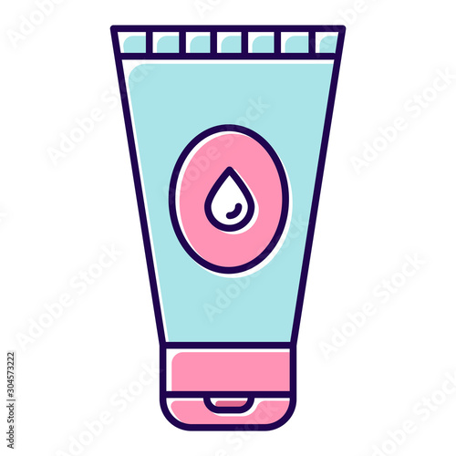 Water-based lubricant blue color icon. Male, female product for safe sex. Healthy protected intimate intercourse. Natural gel, lube. Product for intimate hygiene. Isolated vector illustration