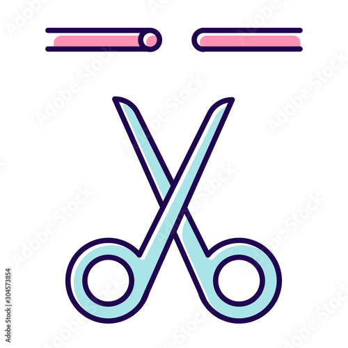 Sterilisation color icon. Fallopian tubes blocked and removed. Vasectomy. Male preservative method with surgical procedure. Safe sex. Permanent pregnancy prevention. Isolated vector illustration
