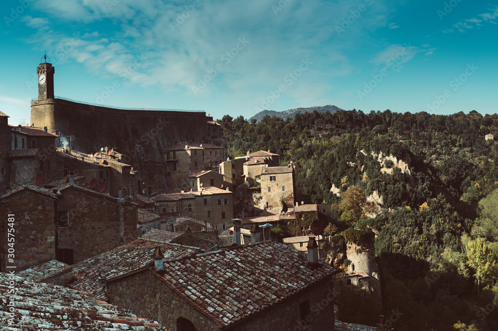 Obraz premium Sorano - tuff city in Tuscany