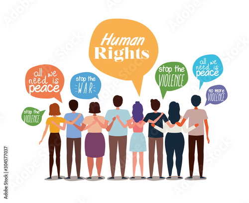 People protesting for human rights vector design