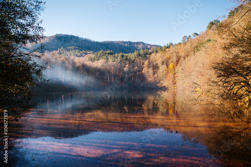Fototapeta Naklejka Na Ścianę i Meble -  Autumn landscape in (seven lakes) Yedigoller National Park Bolu, Turkey