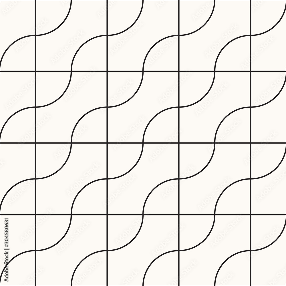 Pattern of curve and square background. Pattern is on swatch panel.