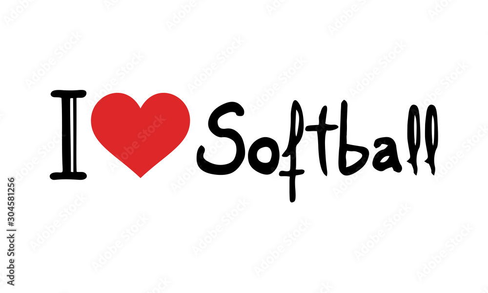 I love softball symbol Stock Vector | Adobe Stock