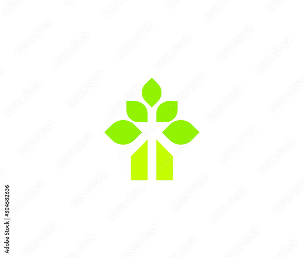 green house leaf Logo Icon Minimal emblem design template green house leaf Logo Icon Minimal emblem design template