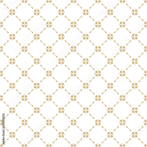 Golden geometric ornament. Vector seamless pattern in oriental style. Mesh  grid