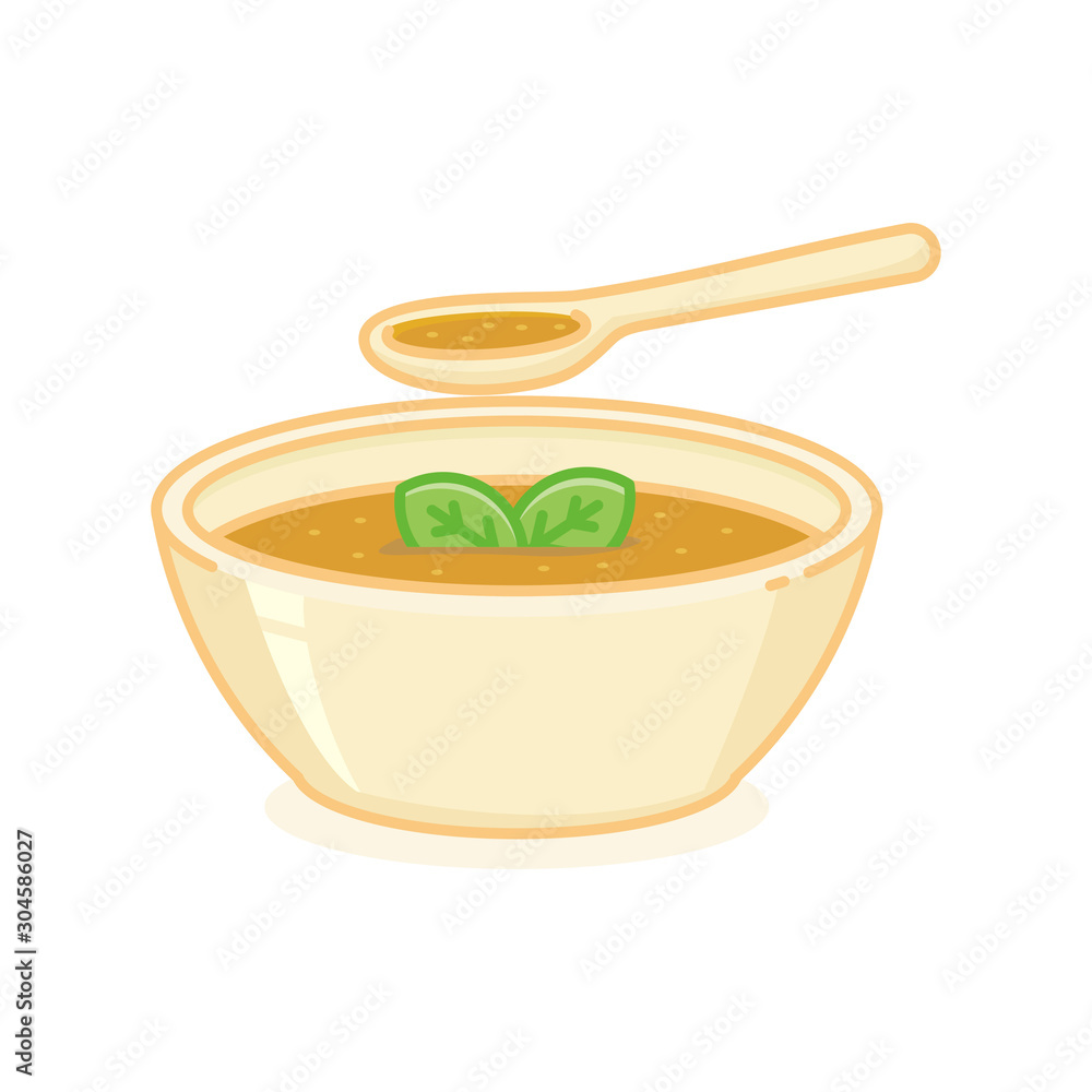 Soup vector illustration with cute design isolated on white background. Soup clip art Soup vector illustration with cute design isolated on white background. Soup clip art