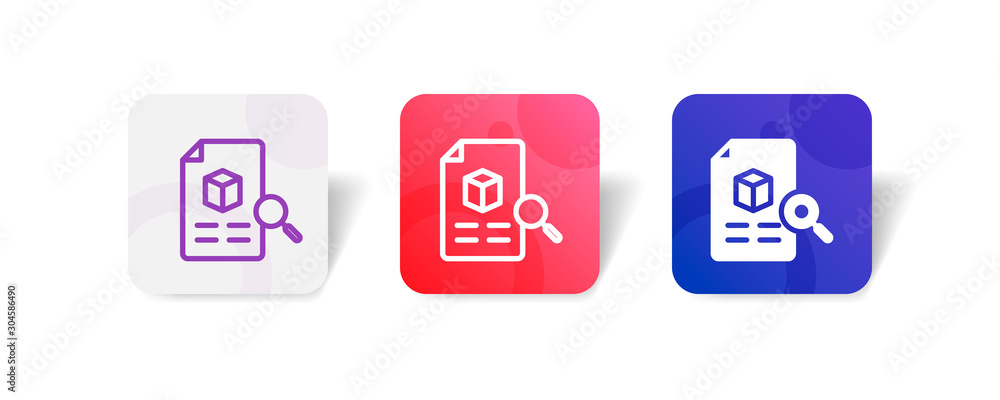 searching shipping file outline and solid icon in smooth gradient background button searching shipping file outline and solid icon in smooth gradient background button