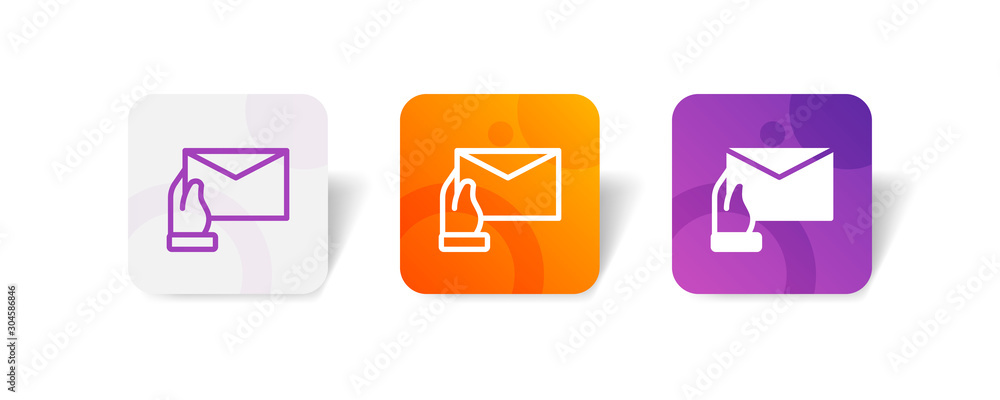 mail post outline and solid icon in smooth gradient background button mail post outline and solid icon in smooth gradient background button