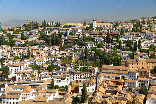  view of historic section of Granada, Andalusia, Spain, viewed from hill of Alhambra © leochen66