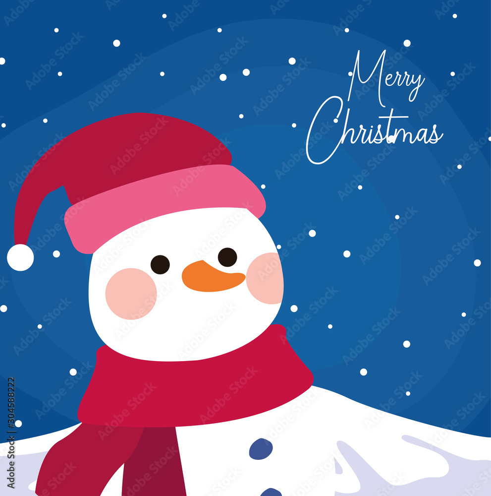 Merry christmas design with cute snowman Merry christmas design with cute snowman