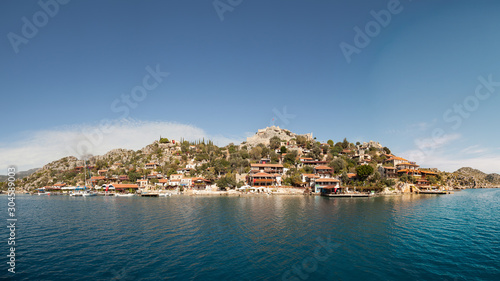 Kalekoy view in Kekova Gulf. Kekova is populer tourist destination in Turkey.
