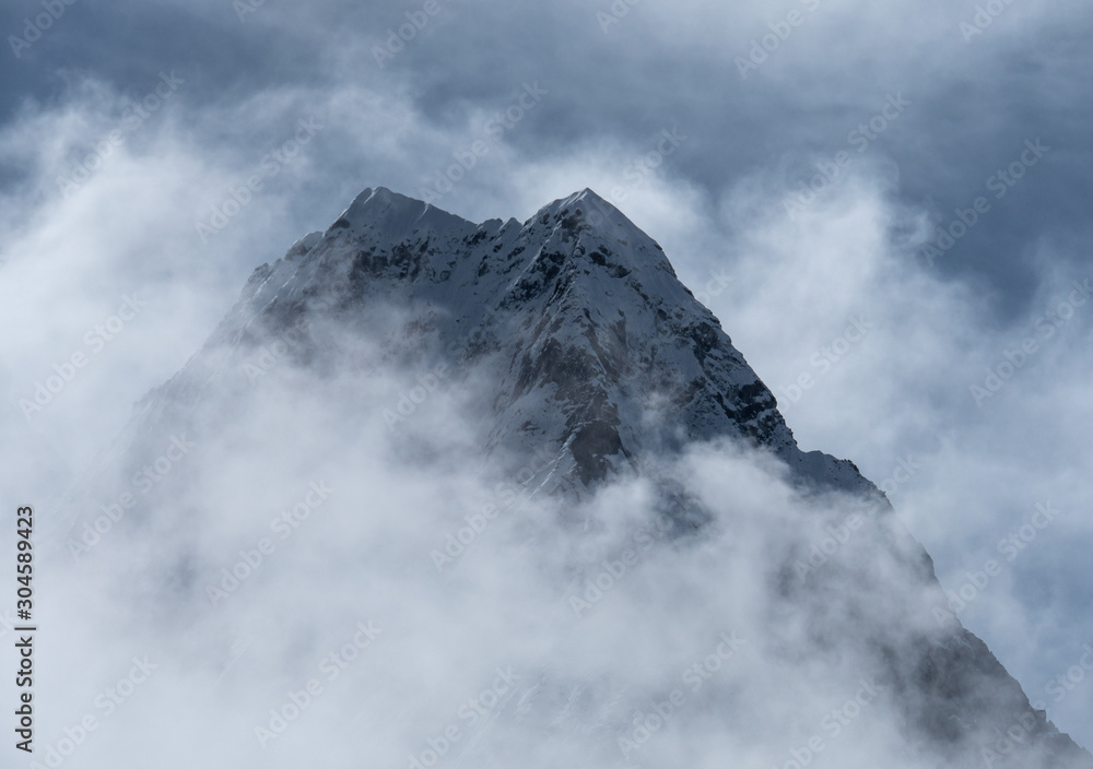 Top of mount in the clouds, Nepal Top of mount in the clouds, Nepal
