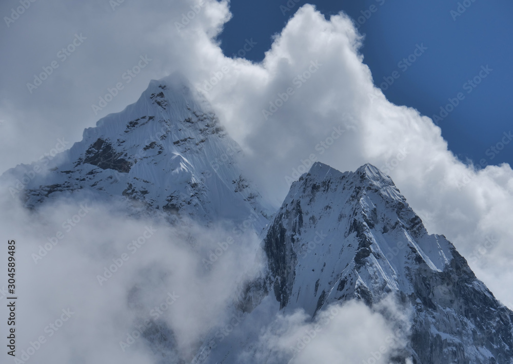 Top of mount in the clouds, Nepal Top of mount in the clouds, Nepal