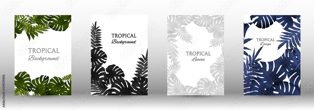 A set of tropic - obrazy, fototapety, plakaty 