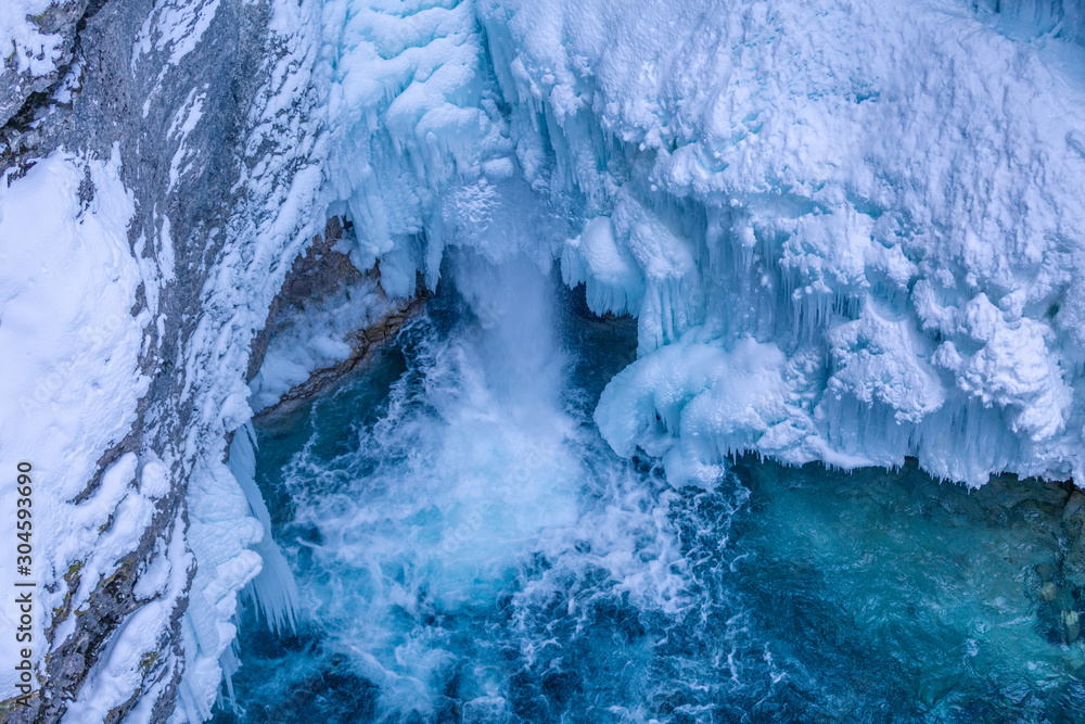 Johnston Canyon Winter Ice Falls, Banff National Park, Canada Johnston Canyon Winter Ice Falls, Banff National Park, Canada