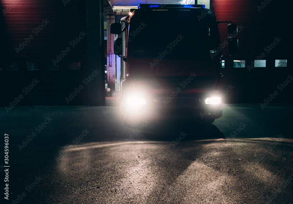 Truck at a fire station