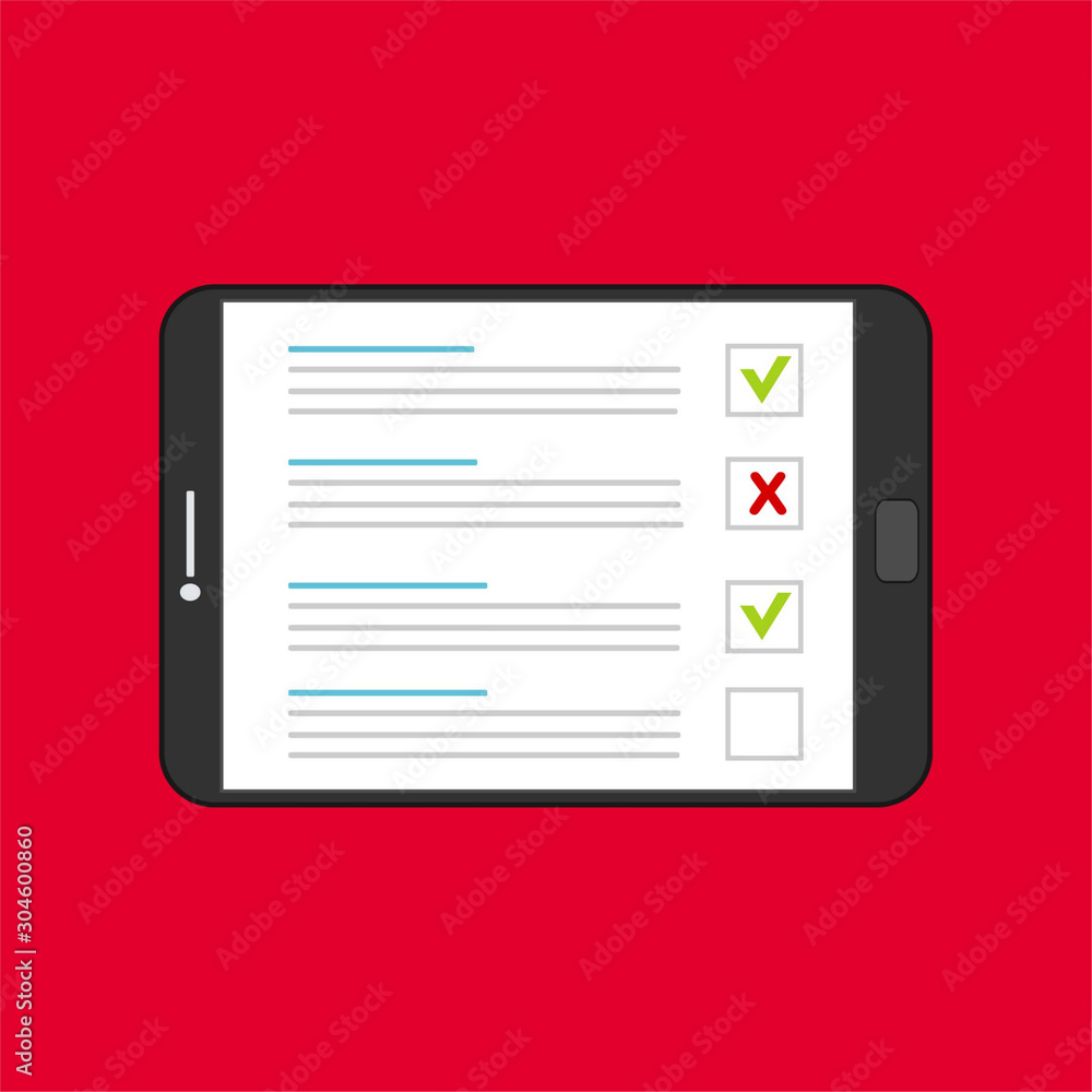 Online form survey on pc computer vector illustration, flat cartoon monitor display showing quiz exam paper sheet document, concept of electronic voting on internet, web learning Online form survey on pc computer vector illustration, flat cartoon monitor display showing quiz exam paper sheet document, concept of electronic voting on internet, web learning