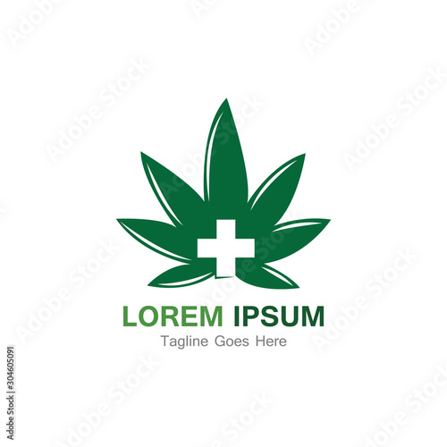Cannabis leaf template vector illustration icon design