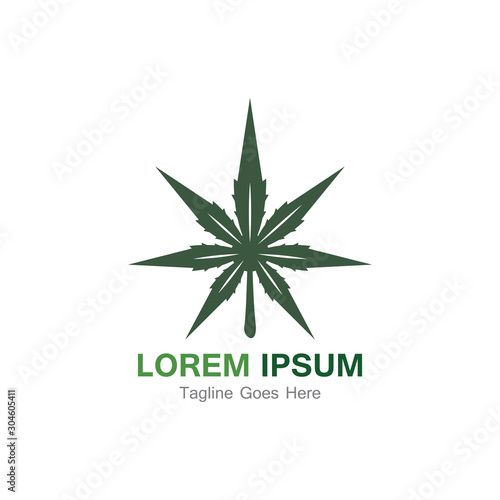 Cannabis leaf template vector illustration icon design