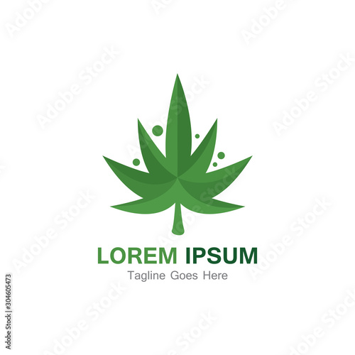 Cannabis leaf template vector illustration icon design