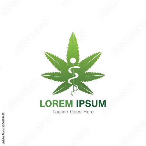 Cannabis leaf template vector illustration icon design