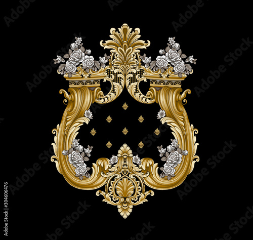 Decorative elegant luxury design.Vintage elements in baroque, rococo style.Design for cover, fabric, textile, wrapping paper .