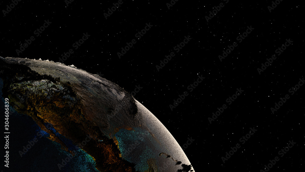 High Quality Planet Earth on Star Field Background